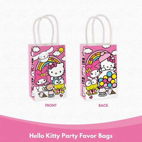 Unique Hello Kitty Goodie Bags - 16 Paper Party Bags - Hello Kitty Birthday Decorations - Officially Licensed - Perfect for Kids Birthday and Party Favors in Saudi Arabia