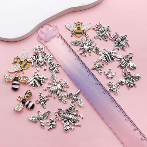 Youdiyla 88pcs Bee Style Alloy Enamel Pendants - DIY Jewelry Charms Kit For Bracelets, Necklaces, Earrings And More - Perfect For Handmade, Sewing, Decoration(SN12) in Kuwait