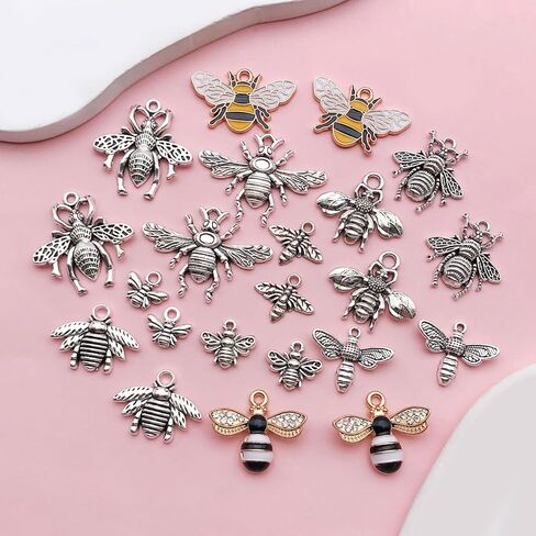 Youdiyla 88pcs Bee Style Alloy Enamel Pendants - DIY Jewelry Charms Kit For Bracelets, Necklaces, Earrings And More - Perfect For Handmade, Sewing, Decoration(SN12) in Kuwait