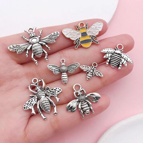 Youdiyla 88pcs Bee Style Alloy Enamel Pendants - DIY Jewelry Charms Kit For Bracelets, Necklaces, Earrings And More - Perfect For Handmade, Sewing, Decoration(SN12) in Kuwait