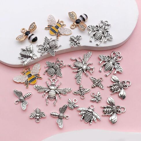 Youdiyla 88pcs Bee Style Alloy Enamel Pendants - DIY Jewelry Charms Kit For Bracelets, Necklaces, Earrings And More - Perfect For Handmade, Sewing, Decoration(SN12) in Kuwait