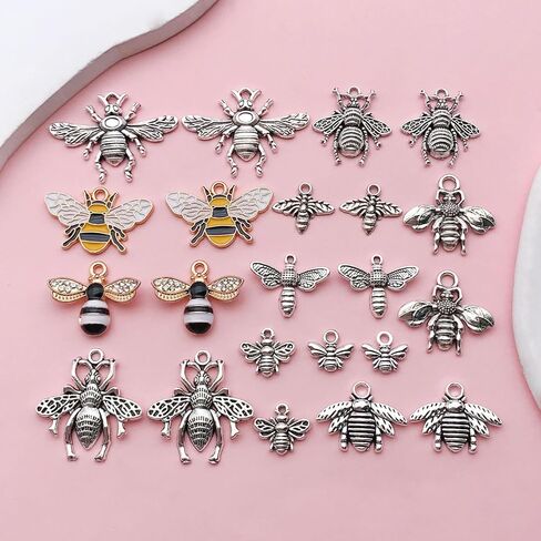 Youdiyla 88pcs Bee Style Alloy Enamel Pendants - DIY Jewelry Charms Kit For Bracelets, Necklaces, Earrings And More - Perfect For Handmade, Sewing, Decoration(SN12) in Kuwait