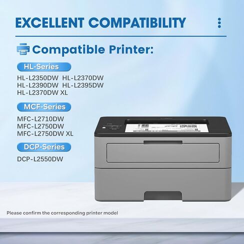 TN760 High Yield Black Toner Cartridge Replacement for Brother TN-760 MFC-L2710DW MFC-L2750DW HL-L2350DW HL-L2370DW HL-L2395DW HL-L2390DW DCP-L2550DW Toner Printer (1 Pack) in Saudi Arabia