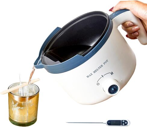 Ksedcon Candle Melting Pot, 1.8L Wax Melter for Candle Making with Rotary Switch, Electric Non-Stick Small Candle Making Pouring Pot, Wax Melting Tool with Heat-Resistant in Kuwait