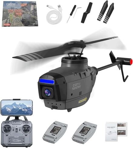 RC ERA C127AI RC Helicopter مع كاميرا 1080 بكسل ، 2.4 جيجا هرتز 4CH من أحادي الأفرار بدون فرش من لعبة الكشافة بدون طيار مع تحديد المواقع الديرو والبصرية ، طائرة عسكرية مع بطاريتين in Kuwait