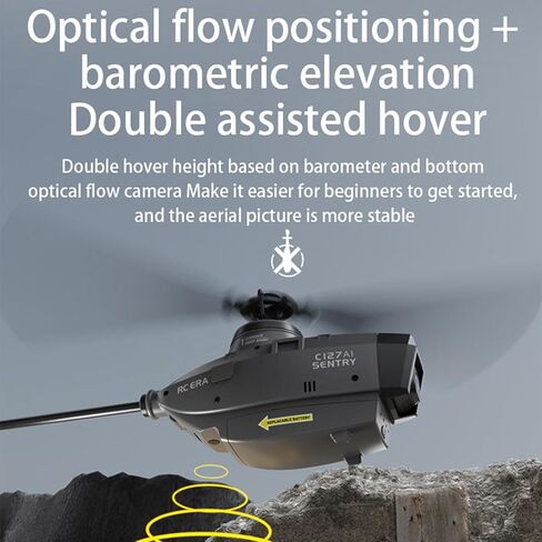 RC ERA C127AI RC Helicopter مع كاميرا 1080 بكسل ، 2.4 جيجا هرتز 4CH من أحادي الأفرار بدون فرش من لعبة الكشافة بدون طيار مع تحديد المواقع الديرو والبصرية ، طائرة عسكرية مع بطاريتين in Kuwait
