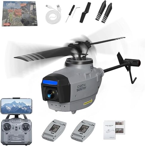RC ERA C127AI RC Helicopter مع كاميرا 1080 بكسل ، 2.4 جيجا هرتز 4CH من أحادي الأفرار بدون فرش من لعبة الكشافة بدون طيار مع تحديد المواقع الديرو والبصرية ، طائرة عسكرية مع بطاريتين in Kuwait