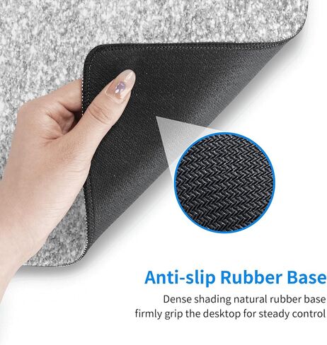 Silver Glitter Large Gaming Mouse Pad 31.5"x11.8" Waterproof Non-Slip Desk Mat for Office/Gaming Keyboard and Mouse with Rubber Base for Home and Work in Saudi Arabia