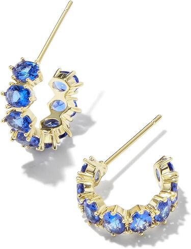 Kendra Scott Cailin 14k Gold-Plated Brass Crystal Huggie Earrings in Champagne Opal Crystal, Fashion Jewelry For Women in Saudi Arabia