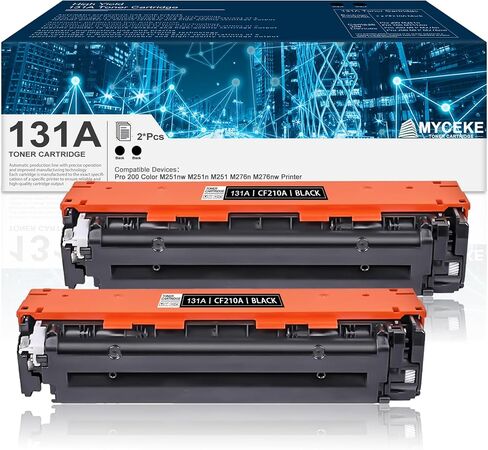 131A استبدال خرطوشة الحبر الأسود لطابعة HP 131A لـ Pro 200 M251N M251NW Pro 200 MFP M276N M276NW ، (2 Pack ، CF210A) in Kuwait