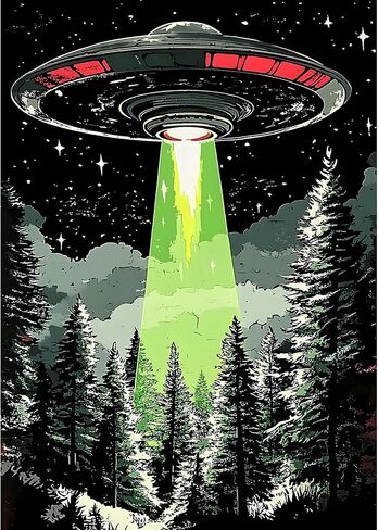 MXJSUA DIY Diamond Painting Kits for Adults, Alien Spaceship Diamond Gem Art Painting for Beginners, Diamond Picture with Full Round Drill Dots Craft Set Gift, 12x16 Inch in Saudi Arabia