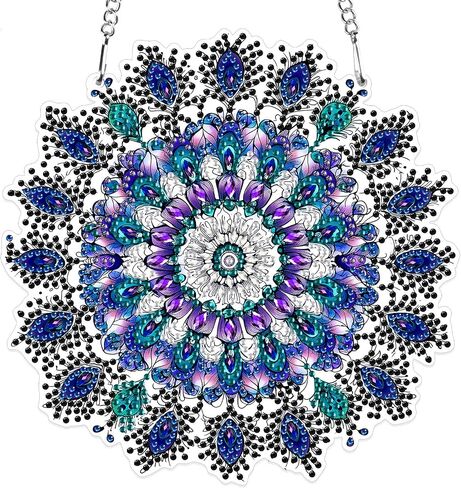 MXJSUA Teacup Floral Special Shaped Hanging Diamond Painting Art Kits for Adults, Crystal Rhinestone Acrylic Gem Art Pendant Ornaments Kit for Home Decoration and Gift in Saudi Arabia