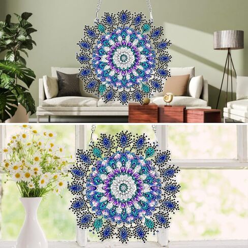 MXJSUA Teacup Floral Special Shaped Hanging Diamond Painting Art Kits for Adults, Crystal Rhinestone Acrylic Gem Art Pendant Ornaments Kit for Home Decoration and Gift in Saudi Arabia