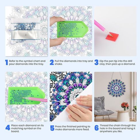 MXJSUA Teacup Floral Special Shaped Hanging Diamond Painting Art Kits for Adults, Crystal Rhinestone Acrylic Gem Art Pendant Ornaments Kit for Home Decoration and Gift in Saudi Arabia