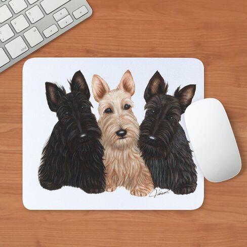 Cafepress Scottish Terrier 3 Puppies Mousepad ألعاب مطاطية غير قابلة للانزلاق Mousepad in Saudi Arabia