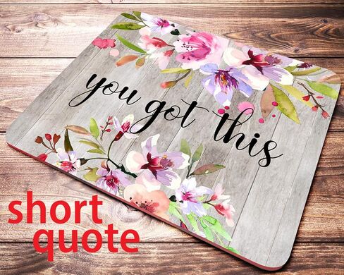 Personalized Floral Name Mouse Pad Custom Pink Watercolor Cherry Blossoms On Faux Wood Mousepad Desk Accessories Decor for Women in Saudi Arabia
