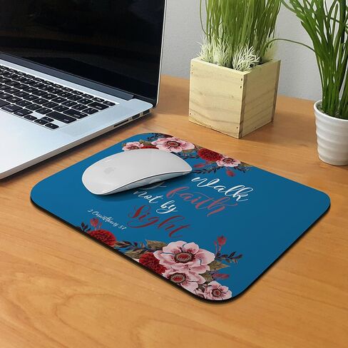 Non-Slip Rectangle Mousepad, FINCIBO Christian Bible Verses Philippians 4:13 Mouse Pad for Home, Office and Gaming Desk in Kuwait