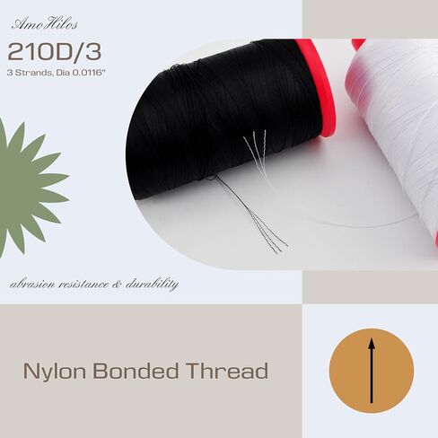 NYLON NYLON 66 خياطة الخياطة 210D/3 T70#69 1500 ياردة للأثاث القماشي تنجيد البضائع الجلدية أحذية جلدية السيارات في الهواء الطلق (4049 ، أحمر) in Kuwait