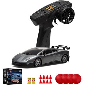 YONCHER Mini RC Drift Car with Gyro, 1:43 4WD Full Proportional Remote Control Car, Professional High Speed Drift RC Cars with Turn Signal Lights, Racing Toy for Adults Kids Boys, Gray in Saudi Arabia