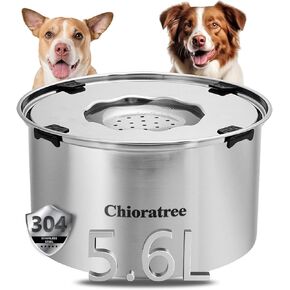 Dog Water Bowl No Spill,5.6L/1.5Gal Large Spill Proof Water Bowl for Dogs,Stainless Steel Slobber Stopper Slow Drinking Dog Bowl Anti Splash Pet Water Dispenser for Messy Drinkers in Saudi Arabia