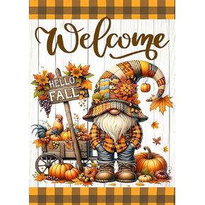Hello Fall Gnome Pumpkin Diamond Art Kits للبالغين ، مجموعات الطلاء من الماس 5D للمبتدئين البالغين ، DIY كامل الحفر الماس DIAMOND DOT PANES GEM MET CITS للبالغين ، ديكور الجدار المنزلي 11.8x15.7 بوصة in Kuwait