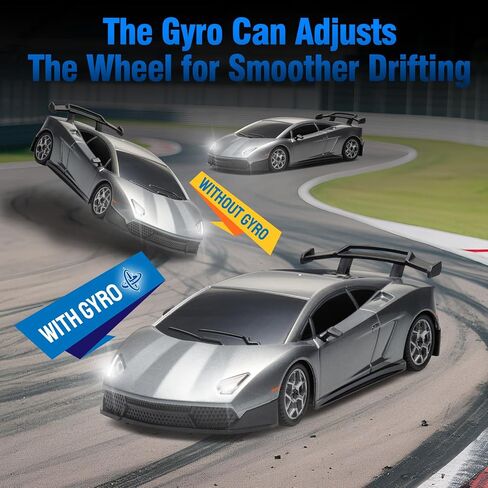 Yoncher Mini RC Drift Car مع Gyro ، 1:43 4WD سيارة التحكم عن بُعد كاملة النسبية ، سيارات RC عالية السرعة المهنية مع أضواء إشارة الدوران ، لعبة السباق للبالغين الأولاد ، رمادي ، رمادي in Saudi Arabia