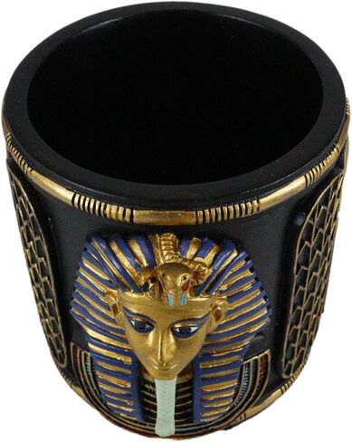 هدية Ebros كلاسيكية الملكية الملك الملك توت فرعون قرطاسية حامل القلم التمثال 4 "H Office Desktop منظم Tutankhamun الحاكم القديم لمصر ابن حورس in Saudi Arabia