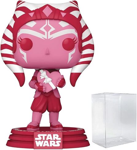 POP Star Wars: Valentines - Ahsoka Tano Funko Vinyl Figure (Bundled with Compatible Box Protector Case), Multicolored, 3.75 inches in Saudi Arabia