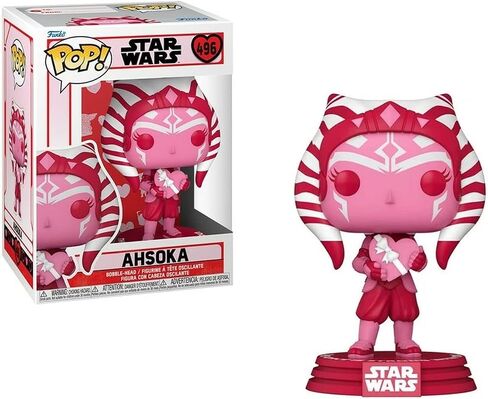 POP Star Wars: Valentines - Ahsoka Tano Funko Vinyl Figure (Bundled with Compatible Box Protector Case), Multicolored, 3.75 inches in Saudi Arabia