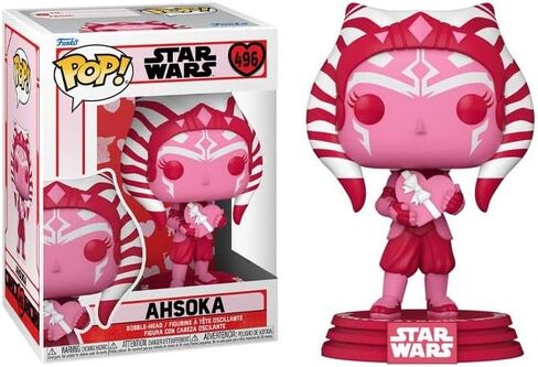 POP Star Wars: Valentines - Ahsoka Tano Funko Vinyl Figure (Bundled with Compatible Box Protector Case), Multicolored, 3.75 inches in Saudi Arabia