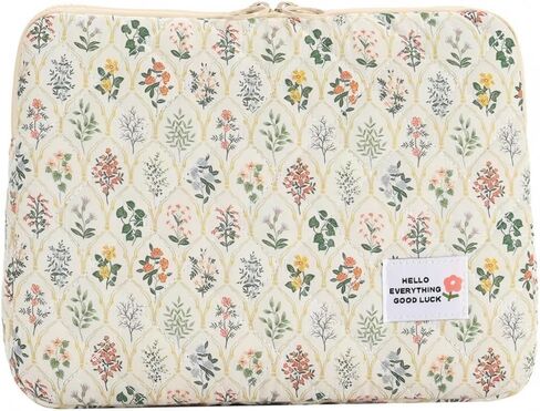 Large Flower Laptop Sleeve Computer Bag Floral Protective Soft Padded Computer Carrying Case Zipper Cover Notebook Bag (#1) in Saudi Arabia