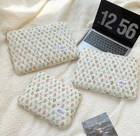 Large Flower Laptop Sleeve Computer Bag Floral Protective Soft Padded Computer Carrying Case Zipper Cover Notebook Bag (#1) in Saudi Arabia