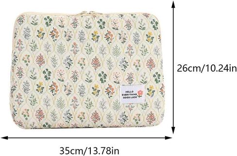 Large Flower Laptop Sleeve Computer Bag Floral Protective Soft Padded Computer Carrying Case Zipper Cover Notebook Bag (#1) in Saudi Arabia