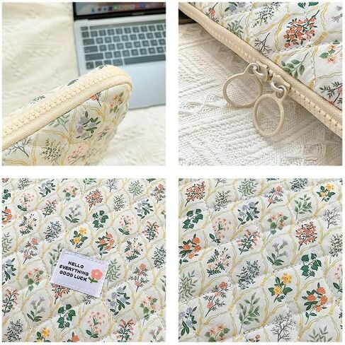 Large Flower Laptop Sleeve Computer Bag Floral Protective Soft Padded Computer Carrying Case Zipper Cover Notebook Bag (#1) in Saudi Arabia
