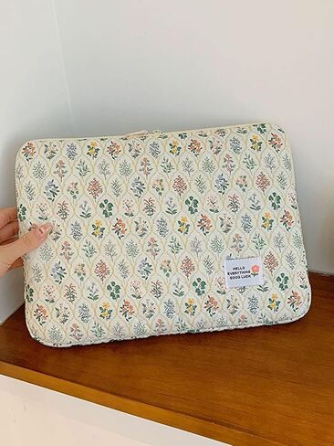 Large Flower Laptop Sleeve Computer Bag Floral Protective Soft Padded Computer Carrying Case Zipper Cover Notebook Bag (#1) in Saudi Arabia