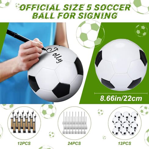 Jenaai 9 Pack Size 5 Deflated Soccer Ball Bulk Operation Christmas Blank Autograph Soccer Ball Child Gift Official Soccer Ball with Pump Needle for Signing Training Game Match Birthday Gift in Saudi Arabia