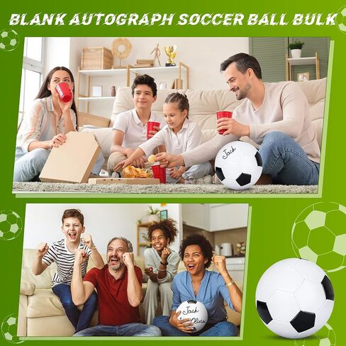 Jenaai 9 Pack Size 5 Deflated Soccer Ball Bulk Operation Christmas Blank Autograph Soccer Ball Child Gift Official Soccer Ball with Pump Needle for Signing Training Game Match Birthday Gift in Saudi Arabia