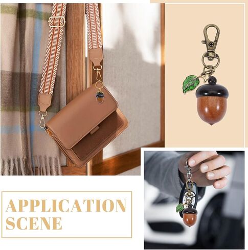 CHGCRAFT 5pcs Wooden Acorn Nut Box Keychain Disconnectable Ebony Decoration with Alloy Lobster Claw Clasps for DIY Keychain Necklace Crafting Jewelry Making, Camel, 2.6inch in Saudi Arabia