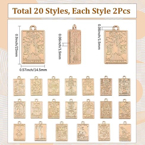 Sunnyclue 1 Box 40pcs Tarot Card Charms Tarot Charms Bulk Lucky Ouijas Halloween Gothic Pendants Sulk for Jewelry Making Actors in Saudi Arabia