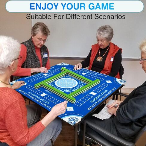 Mahjong Learning Mat, Anti-Slip Mahjong Mat, Noise Reduction Table Cover for Mahjong, Poker, Card, Board, and Tile Games (Pink A) in Saudi Arabia