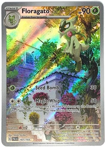 Pokemon - Floragato 197/193 - PALDEA EVOLVED - رسم توضيحي نادر - بطاقة فنية بديلة in Saudi Arabia
