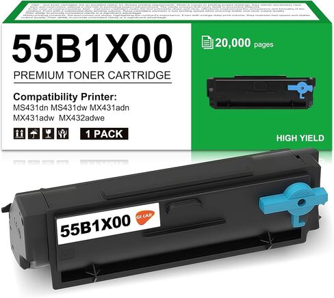 55B1X00 Remanufactured Toner Cartridge Compatible for Lexmark MX431 Toner,for Lexmark MX432 MS431 MX431 MS431dw MS431dn MX431adn MX431adw MX432adwe Printer, 20K Pages in Saudi Arabia
