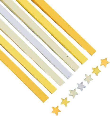 540Pcs Origami Star Paper Strips, Double-Sided Colored Paper for DIY Lucky Stars, Pre-Cut Wishing Star Craft Kit (Blue, 1) in Kuwait