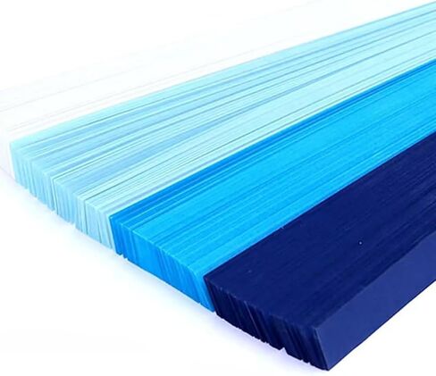 540Pcs Origami Star Paper Strips, Double-Sided Colored Paper for DIY Lucky Stars, Pre-Cut Wishing Star Craft Kit (Blue, 1) in Kuwait