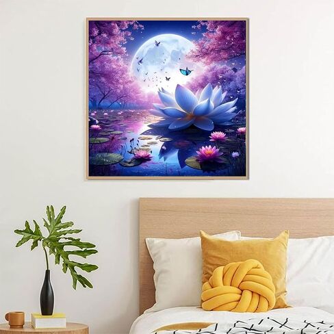 Huacan Diamond Painting Kits للبالغين 5D DIY منظر طبيعي كامل مربع AB الحفر القمر السماء الماس اللوحات مجموعة الفن للمنزل جدار ديكور الحجم 12 * 12 بوصة in Kuwait