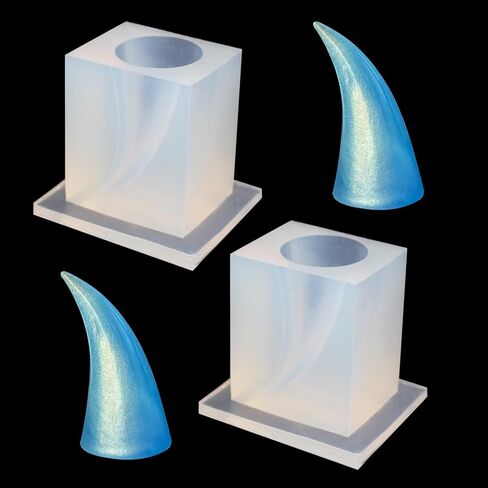 2 Packs Large Devil Horn Silicone Mold Devil Horn Resin Casting Mold Animal Horn Epoxy Mold Devil Horns Hair Clips Resin Mold for Clay Jewelry Resin Craft in Saudi Arabia
