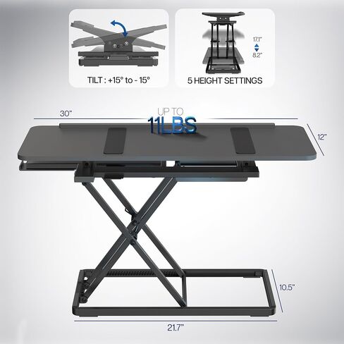 Vivo Single Single Top 30 Int-Tilting Right Right Beyboard و Riser Mouse ، مكتب كمبيوتر محمول قابل للتعديل ، لمحطات عمل Sit Sit Elrgonomic ، أسود ، TKR1 in Saudi Arabia