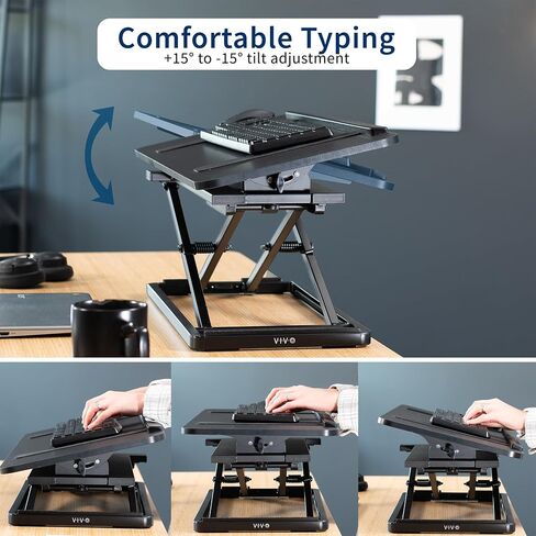 Vivo Single Single Top 30 Int-Tilting Right Right Beyboard و Riser Mouse ، مكتب كمبيوتر محمول قابل للتعديل ، لمحطات عمل Sit Sit Elrgonomic ، أسود ، TKR1 in Saudi Arabia
