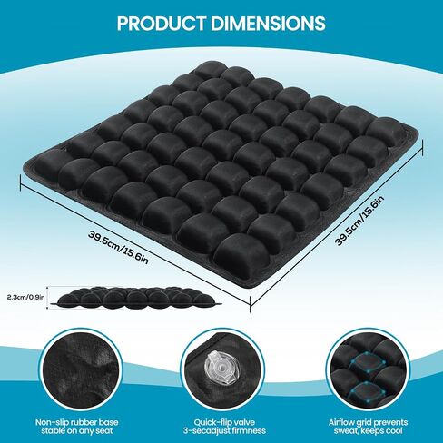 Sondur Travel Cushion, Inflatable seat Cushion, Suitable for Airplane Seats, Long-Distance Travel, Office wheelchairs and Other Portable seat Cushions (Black) in Saudi Arabia