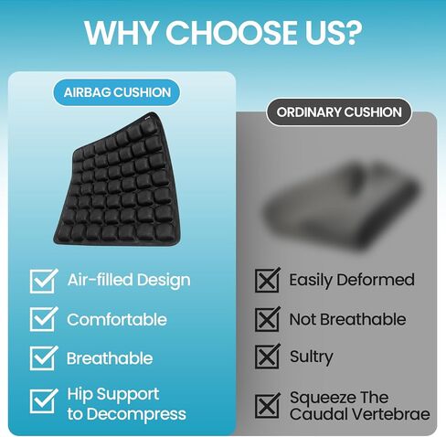 Sondur Travel Cushion, Inflatable seat Cushion, Suitable for Airplane Seats, Long-Distance Travel, Office wheelchairs and Other Portable seat Cushions (Black) in Saudi Arabia